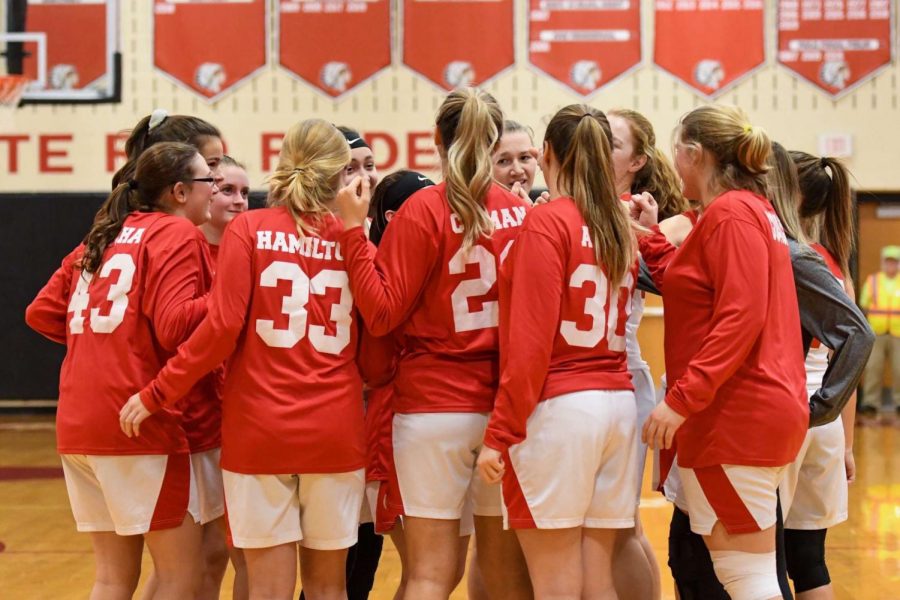 Lady Raiders getting ready to take the court. 