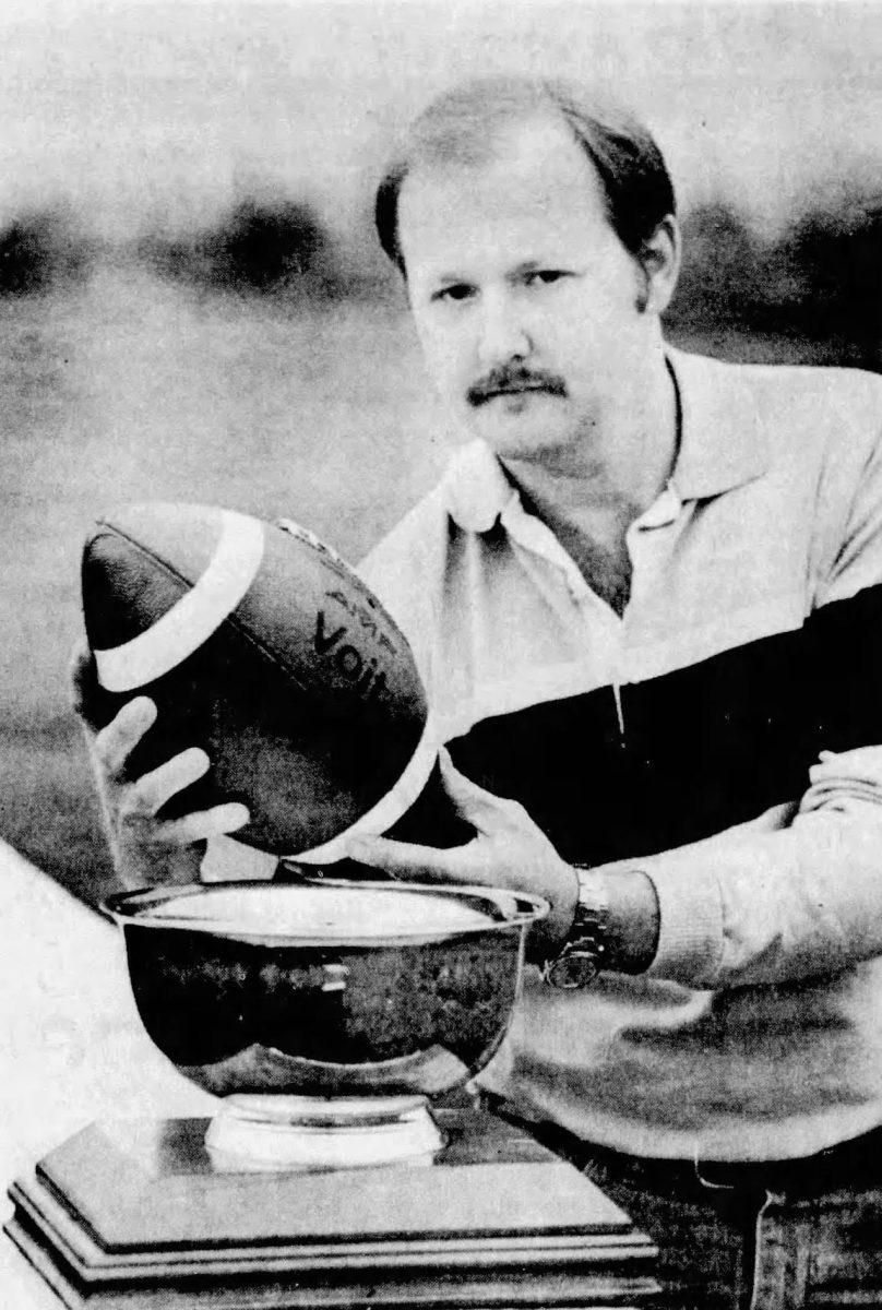 The first-ever Curtin Bowl Trophy. 