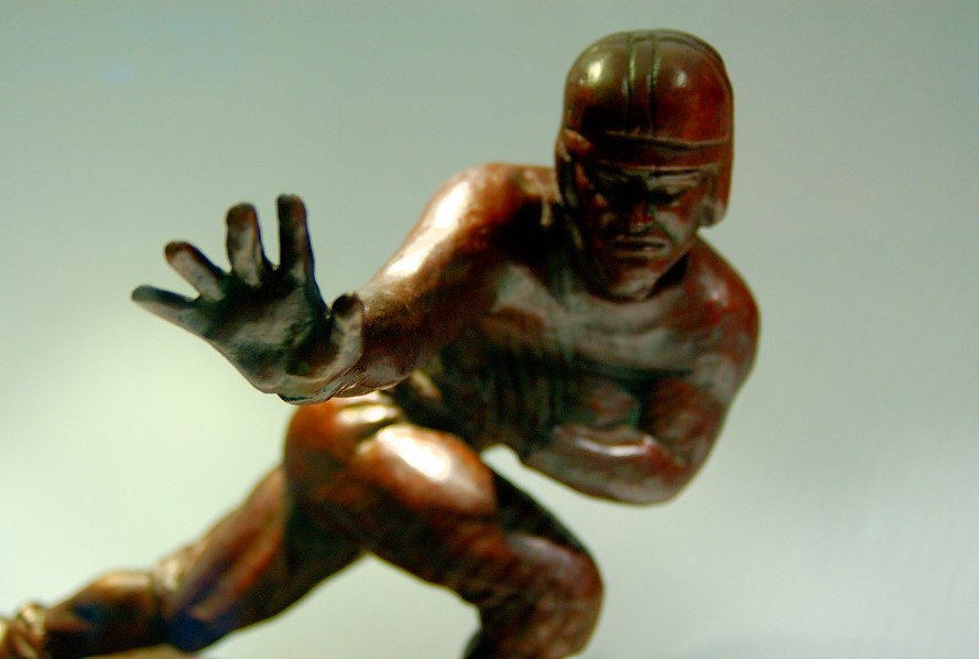 The Heisman Trophy is given out to a deserving college football player each year. 