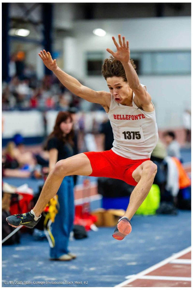 Senior Zane Hummel at a track meet this school year.